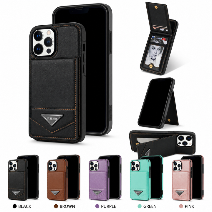 Vertical Card Wallet Stand Case for iPhone