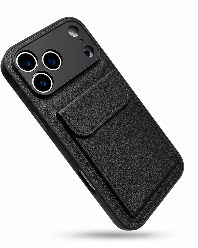 Leather Card Holder Stand Case for iPhone – product view 5