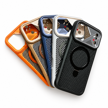 Carbon Fibre Magnetic Stand Case for iPhone – product view 1