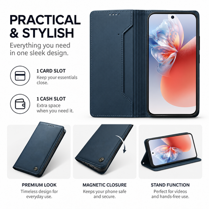Magnetic Flip RFID Wallet Case for iPhone – product view 1