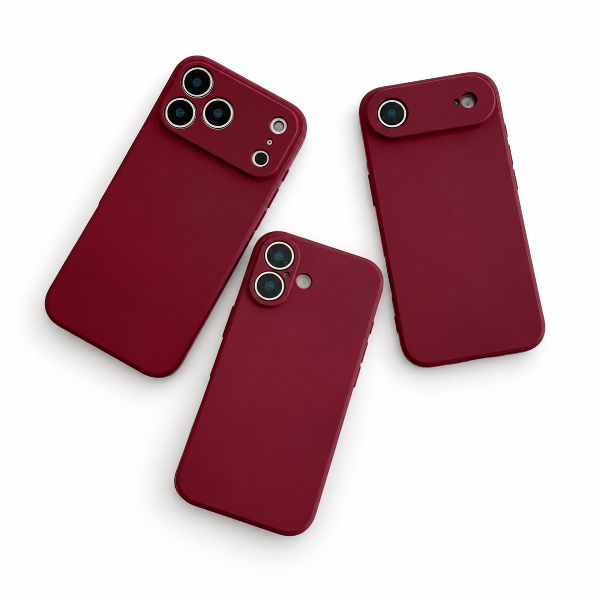 Wine Red Liquid Silicone Case for iPhone