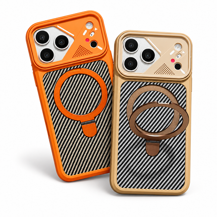 Carbon Fibre Magnetic Stand Case for iPhone – product view 2