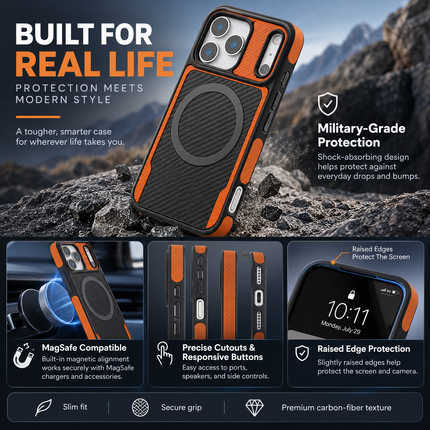 Carbon Fibre Matte MagSafe Case for iPhone – product view 2