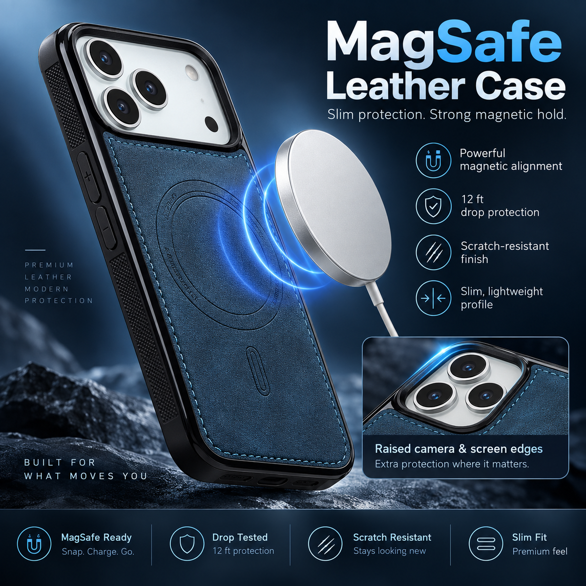 PU Leather MagSafe Case for iPhone