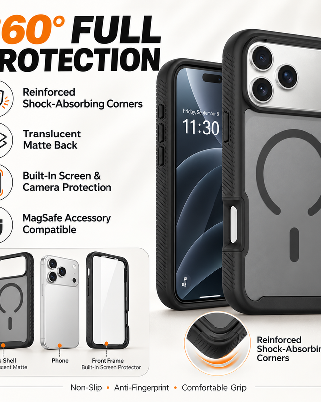 Military-Grade Clear MagSafe Case for iPhone – product view 1