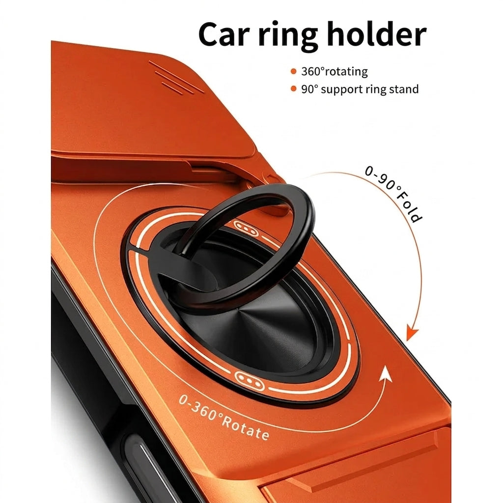 360° Ring Stand Camera Cover Case for iPhone