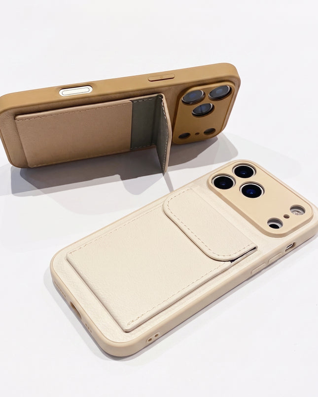 Leather Card Holder Stand Case for iPhone – product view 3