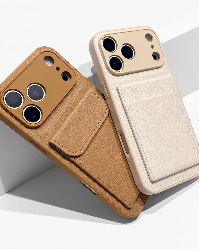 Leather Card Holder Stand Case for iPhone – product view 1