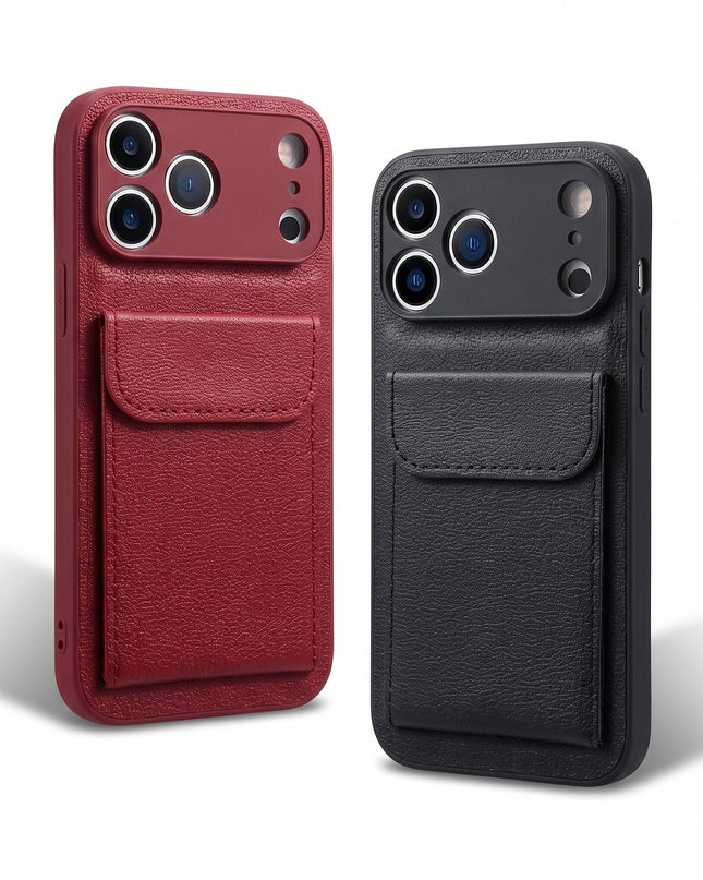 Leather Card Holder Stand Case for iPhone – product view 2