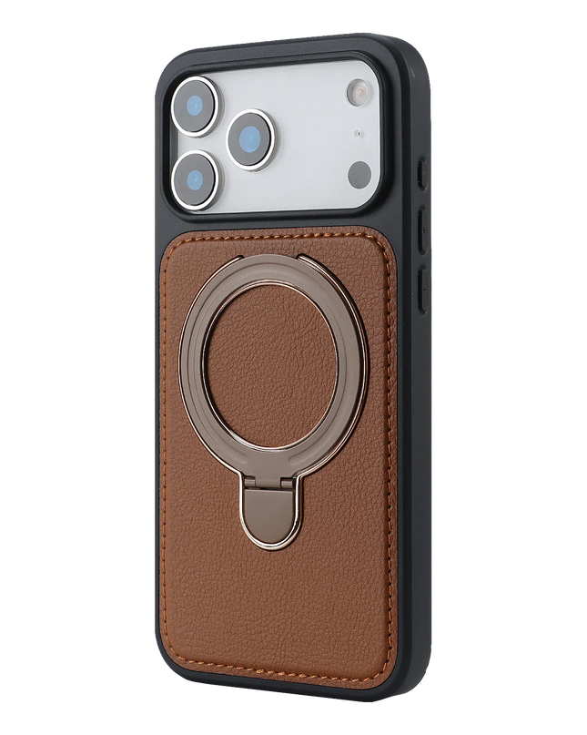 Leather Magnetic Ring Stand Case for iPhone – product view 7