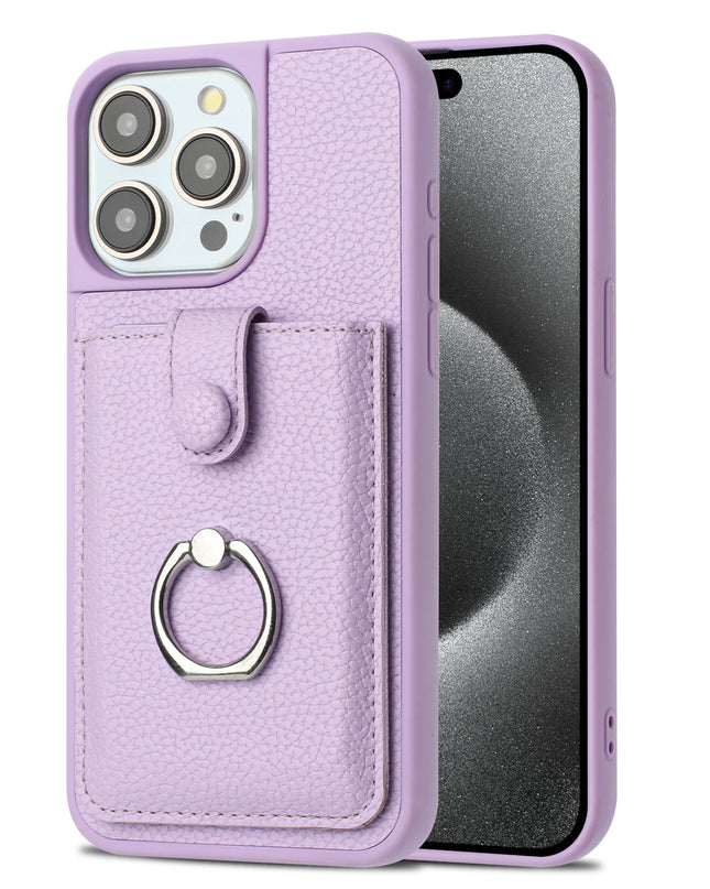 Leather Wallet Ring Stand Case for iPhone – product view 10
