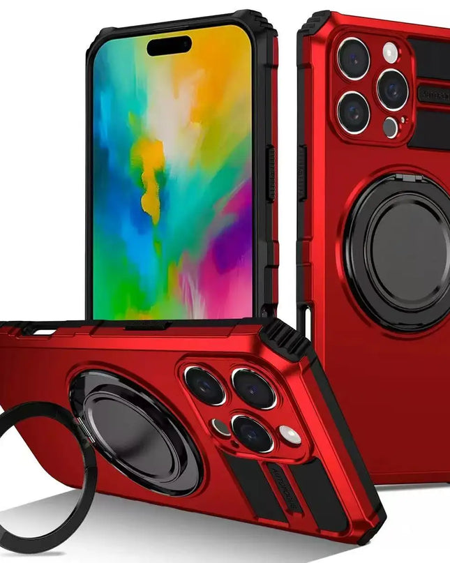 360° Magnetic Stand Case for iPhone - Red