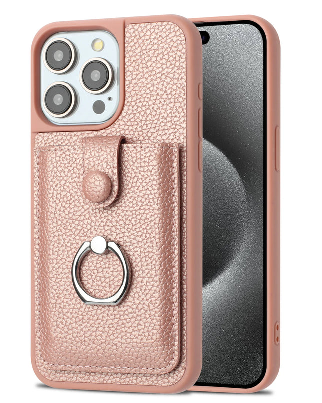 Leather Wallet Ring Stand Case for iPhone – product view 11