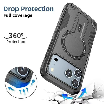 Magnetic Holder Stand Case for iPhone - black