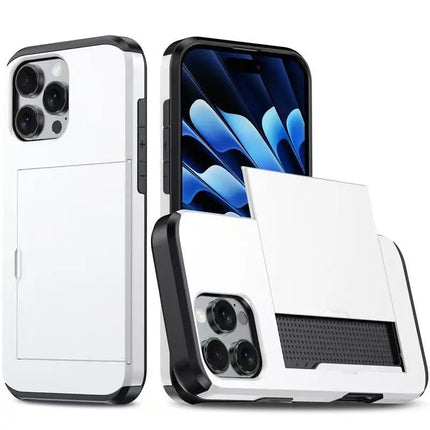 Sliding Card Wallet Case for iPhone - GRAY