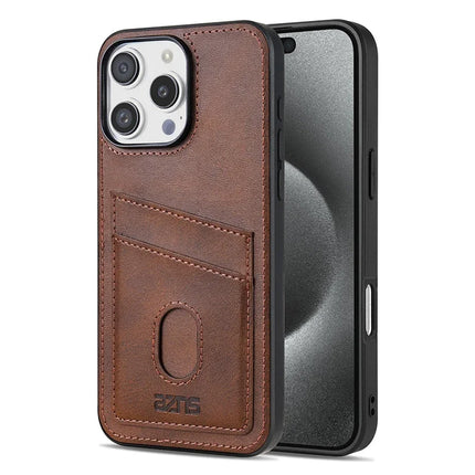 Retro Leather Card Pocket Case for iPhone – product view 1