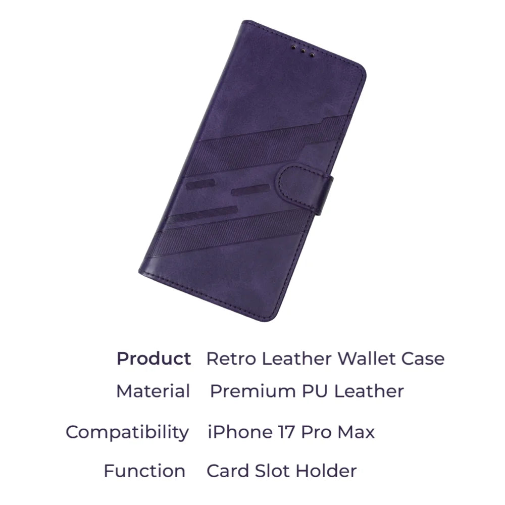 Vintage Leather Wallet Stand Case for iPhone