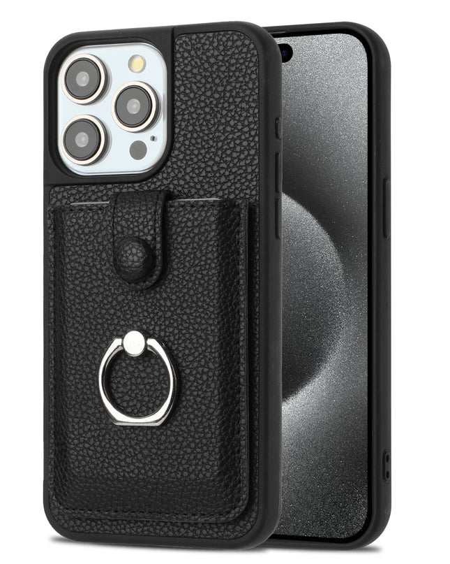 Leather Wallet Ring Stand Case for iPhone – product view 8