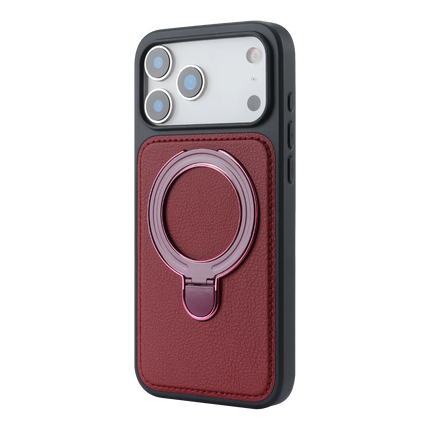 Leather Magnetic Ring Stand Case for iPhone – product view 8