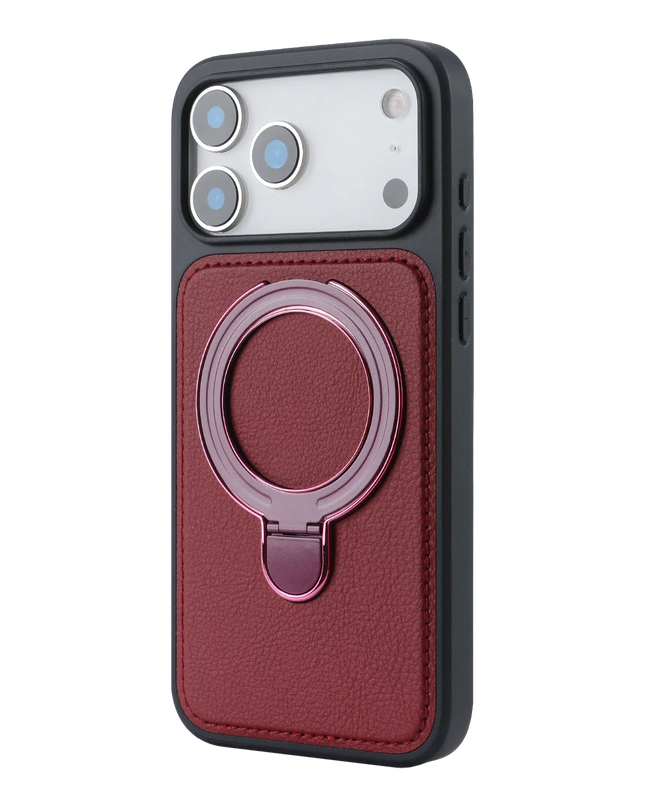 Leather Magnetic Ring Stand Case for iPhone – product view 8