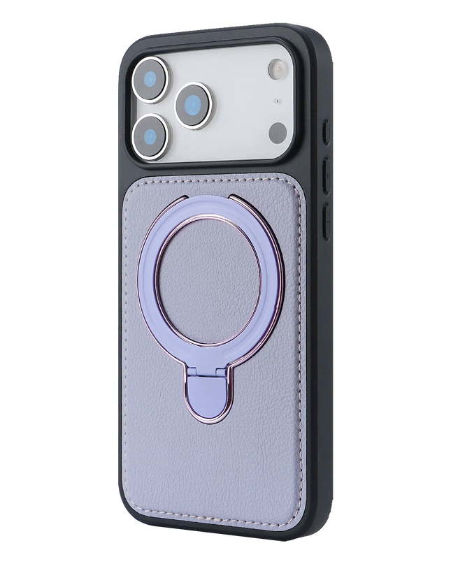 Leather Magnetic Ring Stand Case for iPhone – product view 9