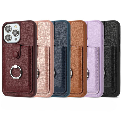 Leather Wallet Ring Stand Case for iPhone – product view 1