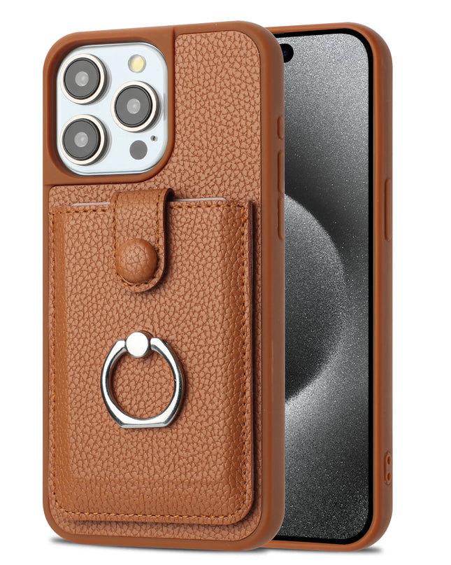 Leather Wallet Ring Stand Case for iPhone – product view 12