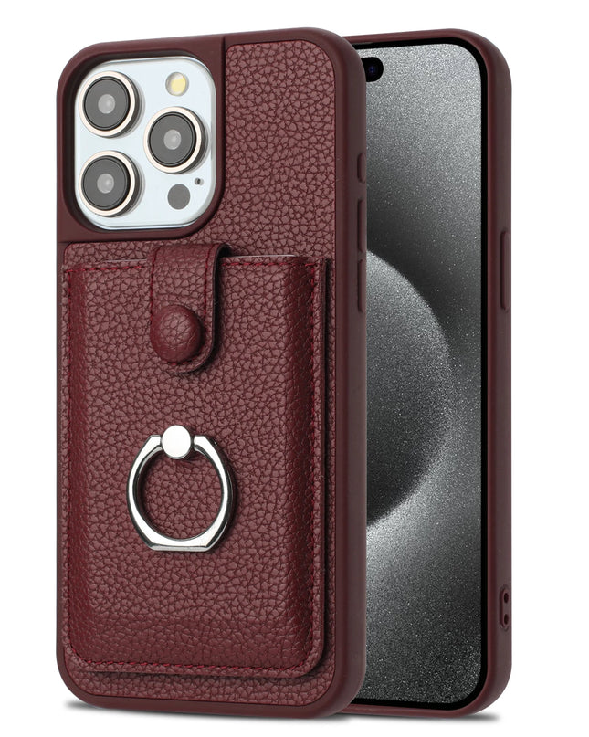 Leather Wallet Ring Stand Case for iPhone – product view 9