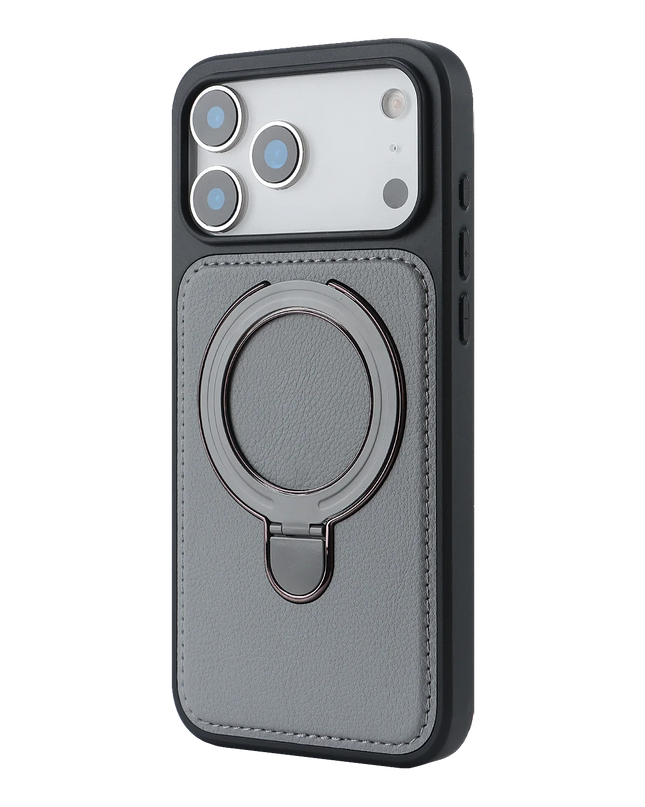 Leather Magnetic Ring Stand Case for iPhone – product view 10