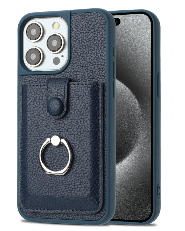 Leather Wallet Ring Stand Case for iPhone – product view 7