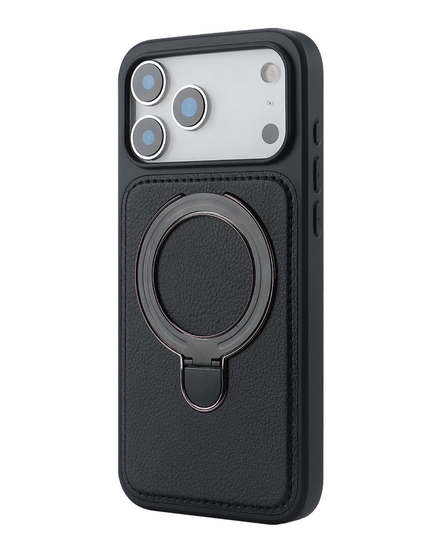 Leather Magnetic Ring Stand Case for iPhone – product view 11