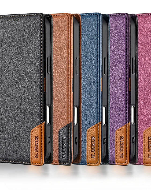 Magnetic Leather Flip Wallet Case for iPhone – product view 2