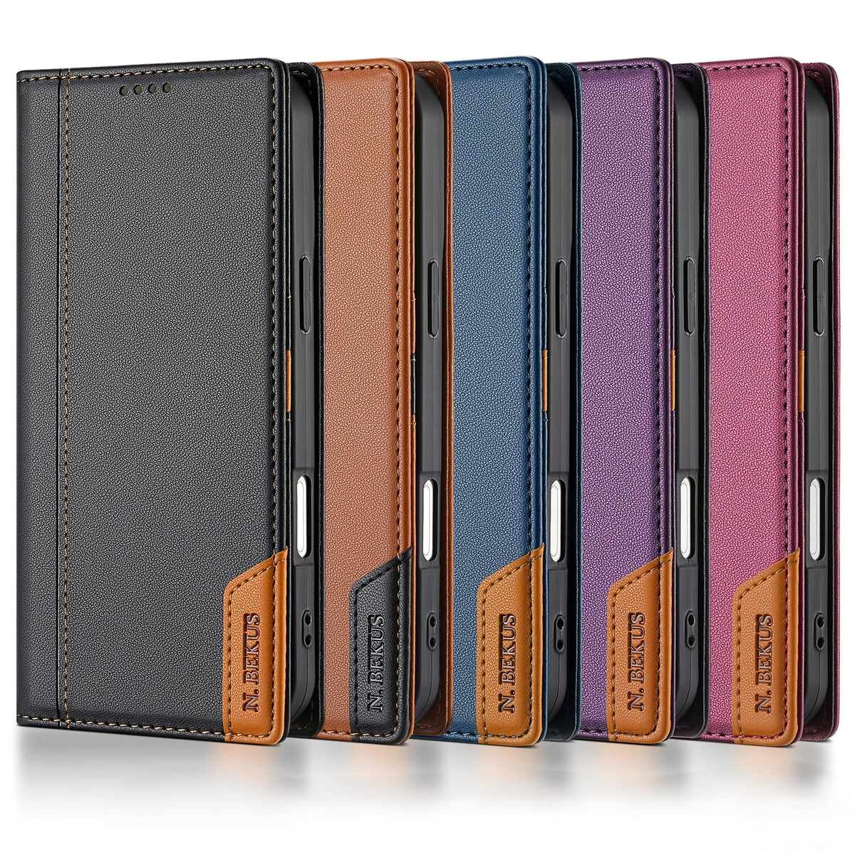 Magnetic Leather Flip Wallet Case for iPhone