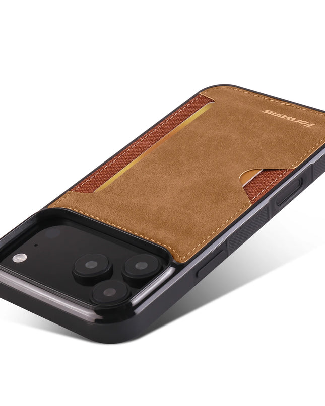 Retro Leather Card Holder Case for iPhone – product view 3