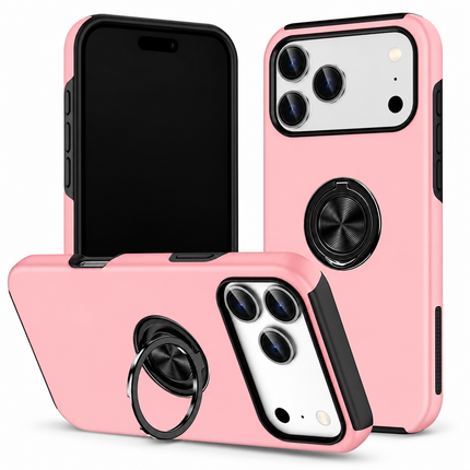 Magnetic Ring Holder Case for iPhone - Pink