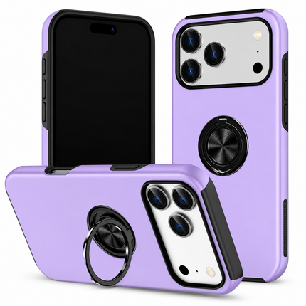Magnetic Ring Holder Case for iPhone - Purple