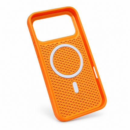 Mesh Cooling MagSafe Case for iPhone – orange case view