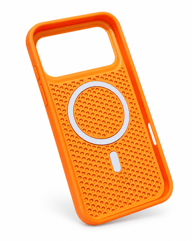 Mesh Cooling MagSafe Case for iPhone – orange case view