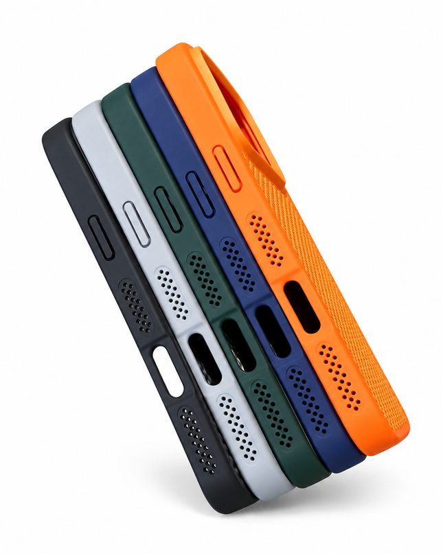 Mesh Cooling MagSafe Case for iPhone – side profile and colours