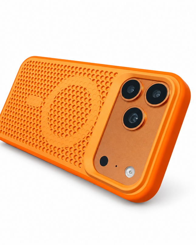 Mesh Cooling MagSafe Case for iPhone – orange colour